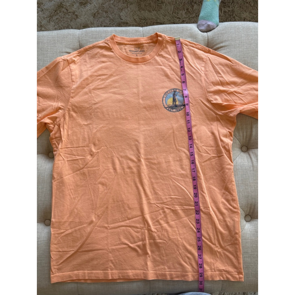 Men's Vineyard Vines Short Sleeve Tee L Orange Blue Paddleboard - Picture 5 of 7